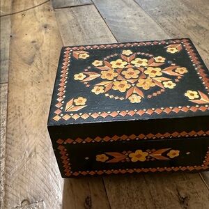 Handcrafted Floral Wooden Box